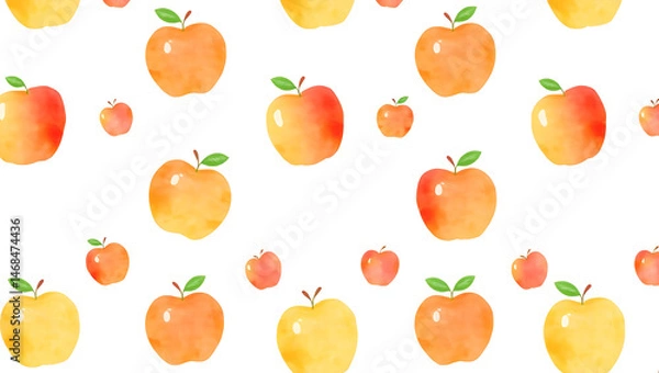 Obraz seamless apple pattern with watercolor style on clean white surface. seamless pattern with apples