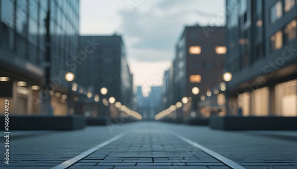 Obraz image of modern city street urban background at afternoon time in landscape orientation with empty copy space. can be used as a backdrop. 
