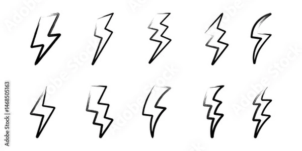 Fototapeta Bolt Thunder Set