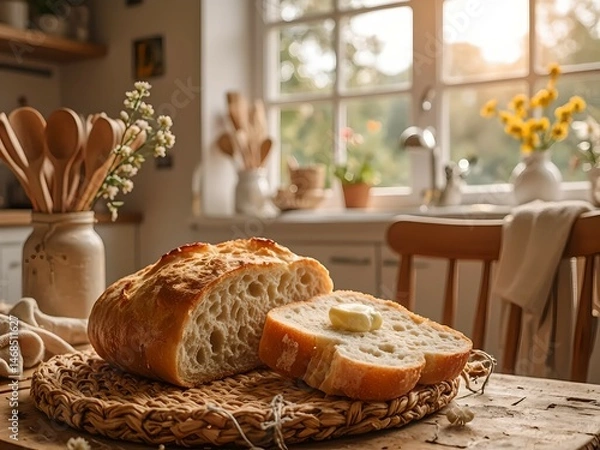 Fototapeta Minimalist Food and Drink Collection with Natural Light and Rustic Style