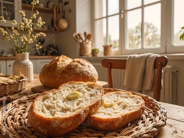 Fototapeta Minimalist Food and Drink Collection with Natural Light and Rustic Style