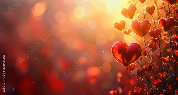 Fototapeta Valentine tender themed background with soft petal overlays and rose-hued watercolor blooms, softly diffused to whisper the intimate warmth of shared moments in twilight�s glow background jpg