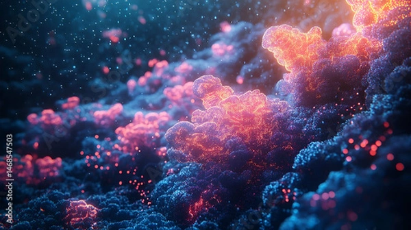 Obraz Abstract colorful swirling cloud formations in vibrant hues.