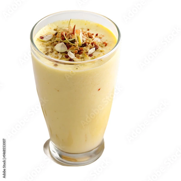 Fototapeta Sweet lassi glass isolated on a transparent background