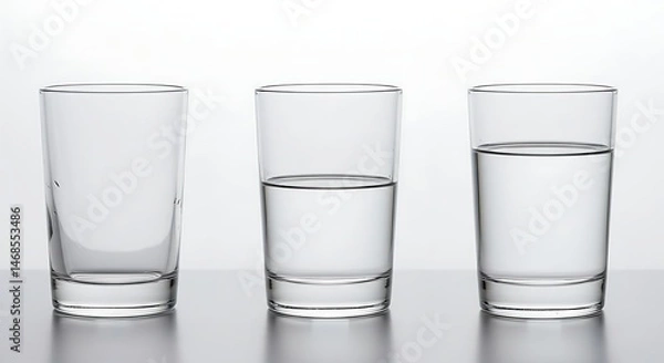 Fototapeta Empty Half Full Glass