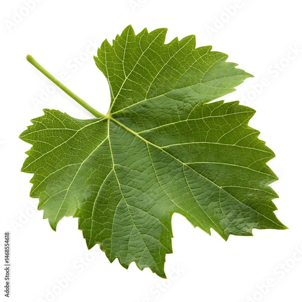 Obraz Single grape leaf isolated on a transparent background