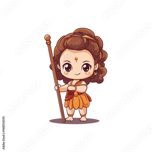 Obraz cute mascot female tribe vector design