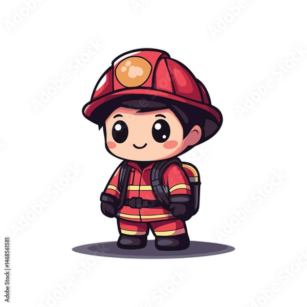 Obraz cute mascot firefighter vector design