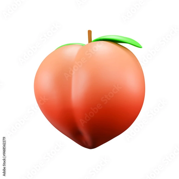 Fototapeta Isolated Peach 3D Render