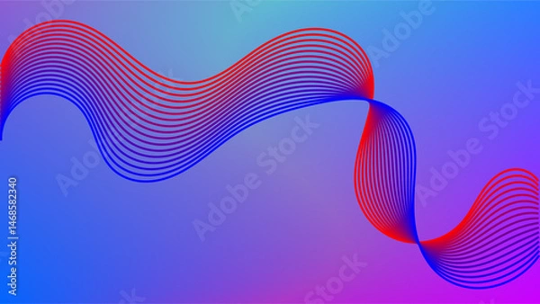 Fototapeta Futuristic Colorful Wavy Line Vector Design