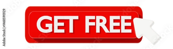 Fototapeta GET FREE 3D BUTTON TO ACTION