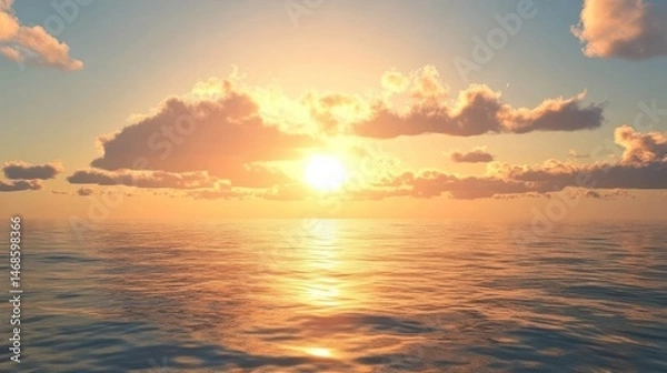 Obraz Serene sunset over calm ocean.