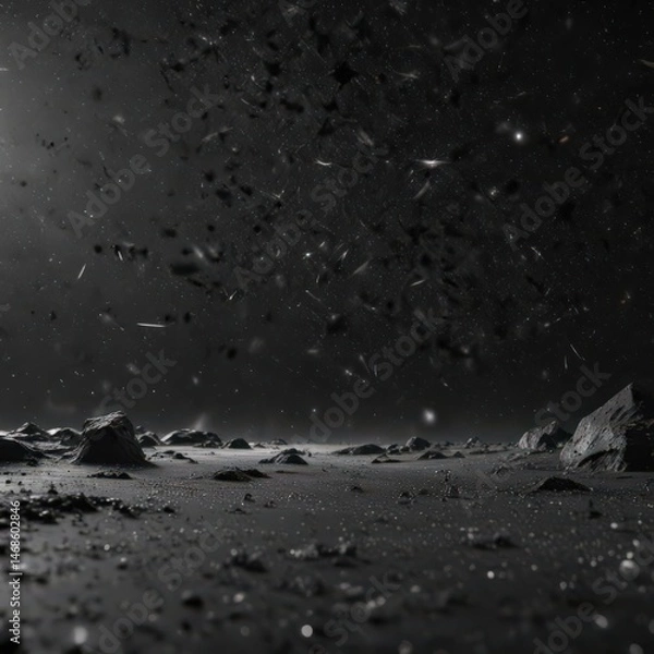 Fototapeta Inky black canvas strewn with diamond dust stars, cosmic expanse ,  stellar,  space