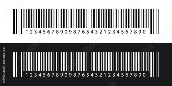 Fototapeta Barcode isolated on white background, Simple fake bar code, barcode scratched vector illustration , barcode icon for selling, Product Barcode, Trendy bar code for web icon in eps 10.