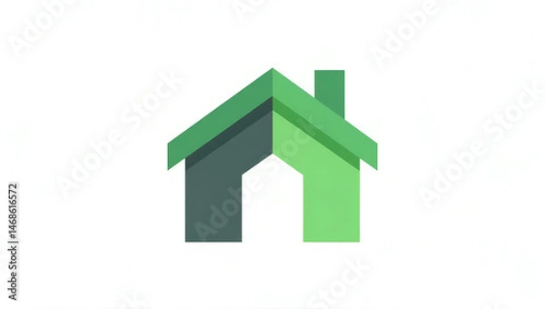 Fototapeta Stylized Illustration of a Modern House Building with Clean Architectural Lines and Minimalist Design Aesthetic