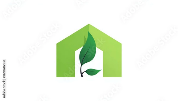 Fototapeta Stylized Illustration of a Modern House Building with Clean Architectural Lines and Minimalist Design Aesthetic