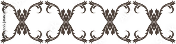 Fototapeta Elegant floral seamless pattern with intricate symmetrical designs. Perfect for wallpaper, fabric, textile, wrapping, background, or decorative use in digital and print projects.