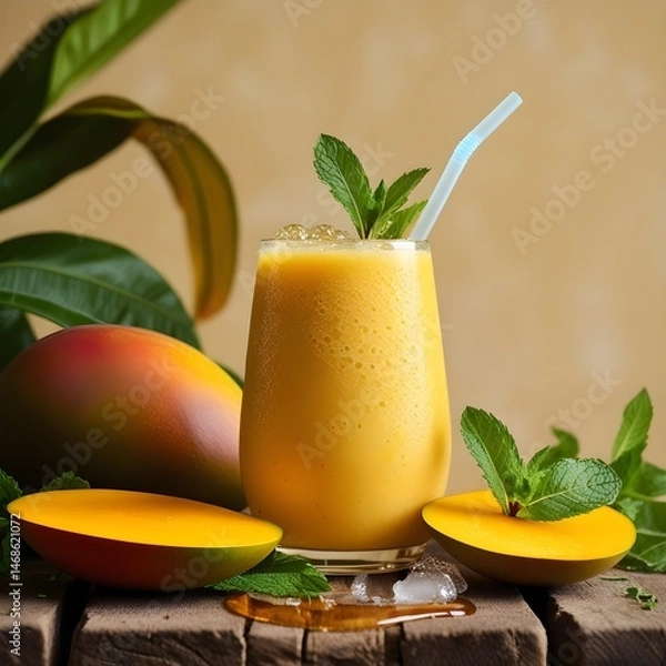 Fototapeta fresh mango smoothie