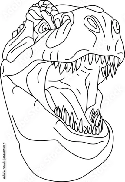 Obraz vector - t - rex head isolated on background