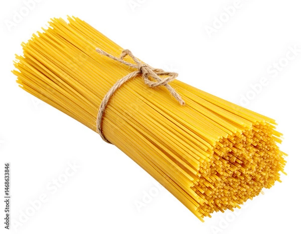 Obraz Neatly Tied Bundle of Dried Spaghetti, isolated on transparent background PNG