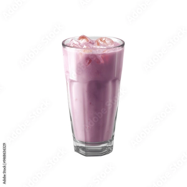 Fototapeta Refreshing Iced Purple Smoothie in Tall Glass