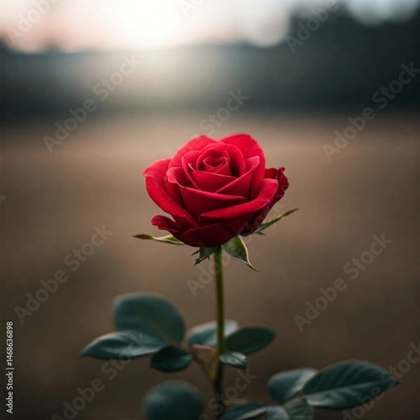 Obraz single red rose