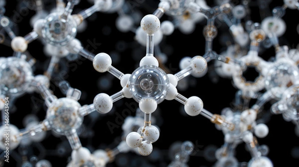 Obraz Magnesium citrate rotating molecular structure, 3d model of molecule, e345, looped video