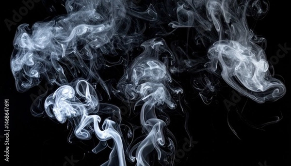 Obraz 暗闇に漂う白い煙とスモークの演出