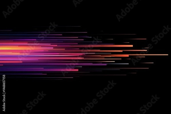 Obraz Vibrant horizontal lines in orange, pink, and purple tones creating a colorful motion blur abstract background