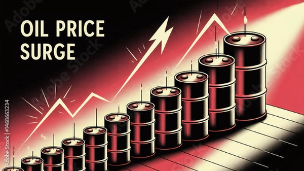 Fototapeta Elegant Oil Price Surge with Gradient Background and Energy Market Concept
