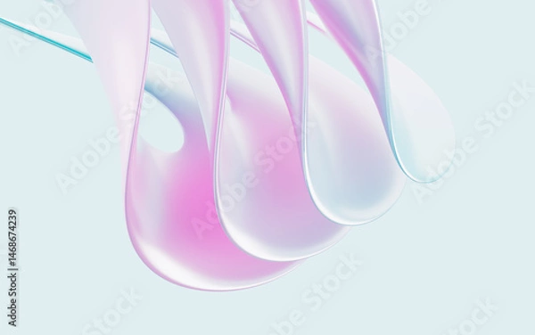 Fototapeta Abstract curved metal background, 3d rendering.