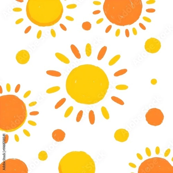 Fototapeta Seamless pattern of suns