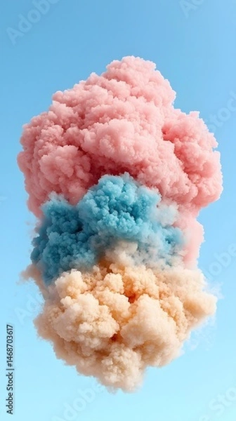 Obraz Abstract Pastel Pink Blue Orange Swirl Cloud in Fog