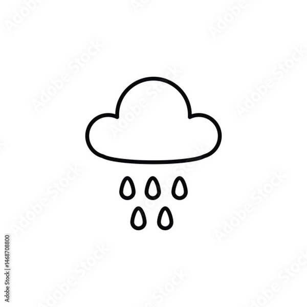 Obraz Rainy cloud icon on white background