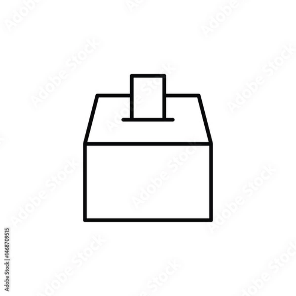 Fototapeta Ballot box icon. Outline ballot vector icon for web design, vector illustration on white background