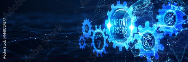 Fototapeta Business, Technology, Internet and network concept. Capital assets. 3d illustration