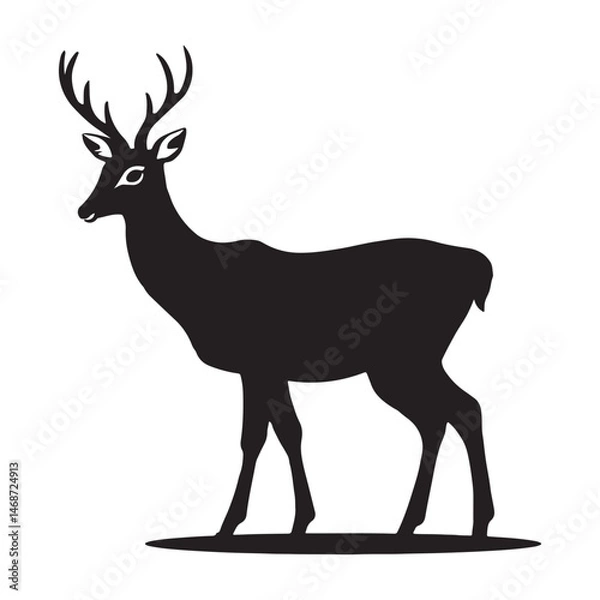 Obraz Elegant Deer Vector Illustration – Gracefully Crafted Wildlife Design with Nature-Inspired Elements, Perfect for Branding, Print, and High-End Projects. Thank You .