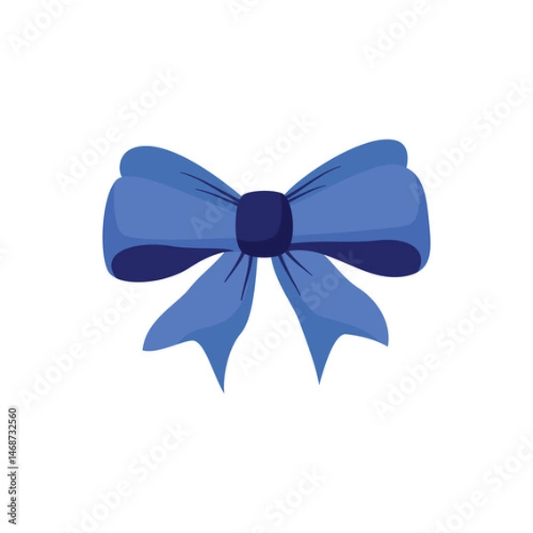 Obraz Simple Blue Decorative Ribbon Bow Vector Illustration