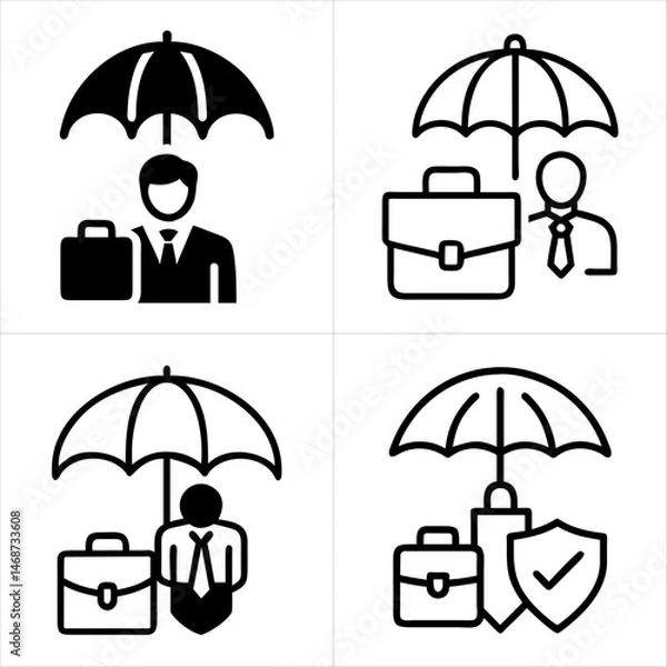 Fototapeta business insurance icon set
