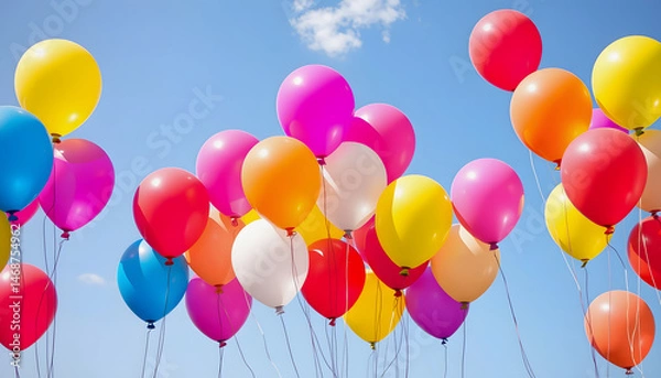 Fototapeta Balloons on the bright background , with white tonespng
