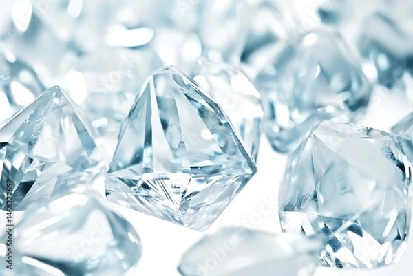 Fototapeta Crystalline ice shards,  clear and cool