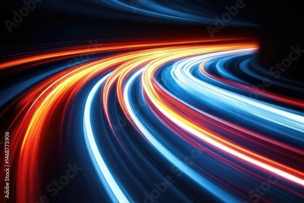 Fototapeta Abstract vibrant speed curves