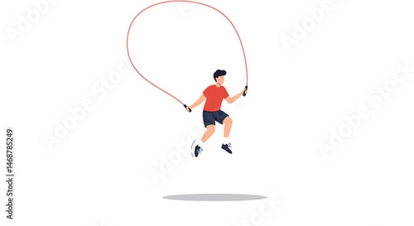 Fototapeta Minimalist Red Line Art Abstract Heart Shape with Subtle Shadow