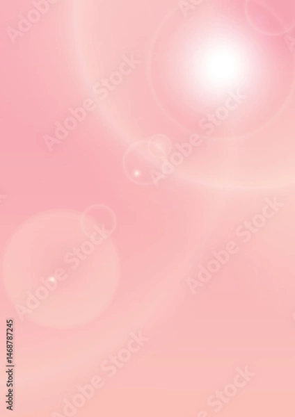 Obraz Soft baby pink gradation background with white flare halo ring light for summer spring morning too noon day design