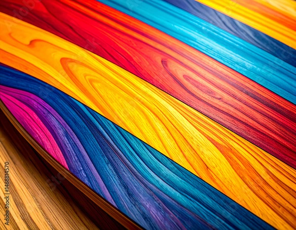 Obraz Colorful Rainbow Wooden Board Close Up