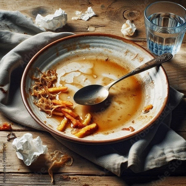 Fototapeta empty plate with spoon