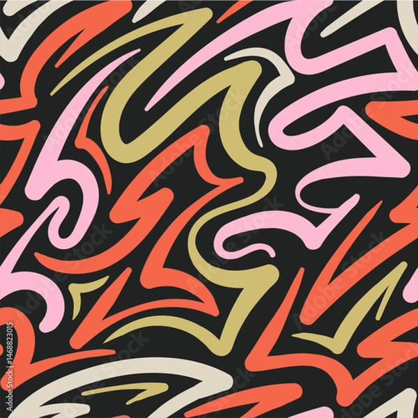 Fototapeta Background Abstract Scribbles in Retro Style