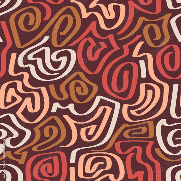 Fototapeta Background Abstract Swirls and Lines in Earthy Tones