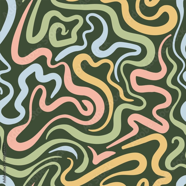 Fototapeta Background Abstract Groovy Lines with Pastel Colors