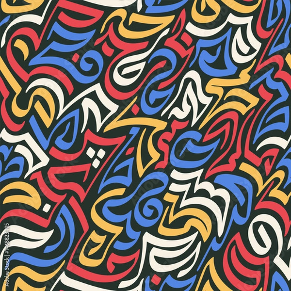 Fototapeta Background Colorful Abstract Calligraphy Composition
